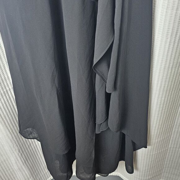 BEBE Black Tiered Dress Size 00 Halter Neck Chiffon Lined Cocktails Dinner Party - Picture 8 of 14